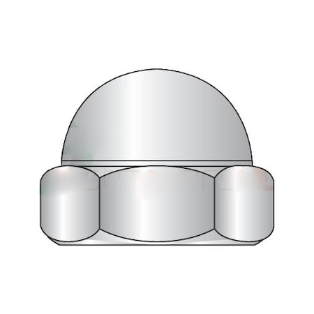 Low Crown Acorn Nut, #4-40, 18-8 Stainless Steel, 0.2 In H, 500 PK